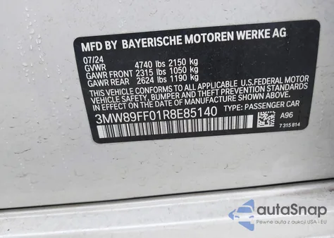 2024 BMW 3 Series 330I xDrive from USA, damaged, VIN 3MW89FF01R8E85140